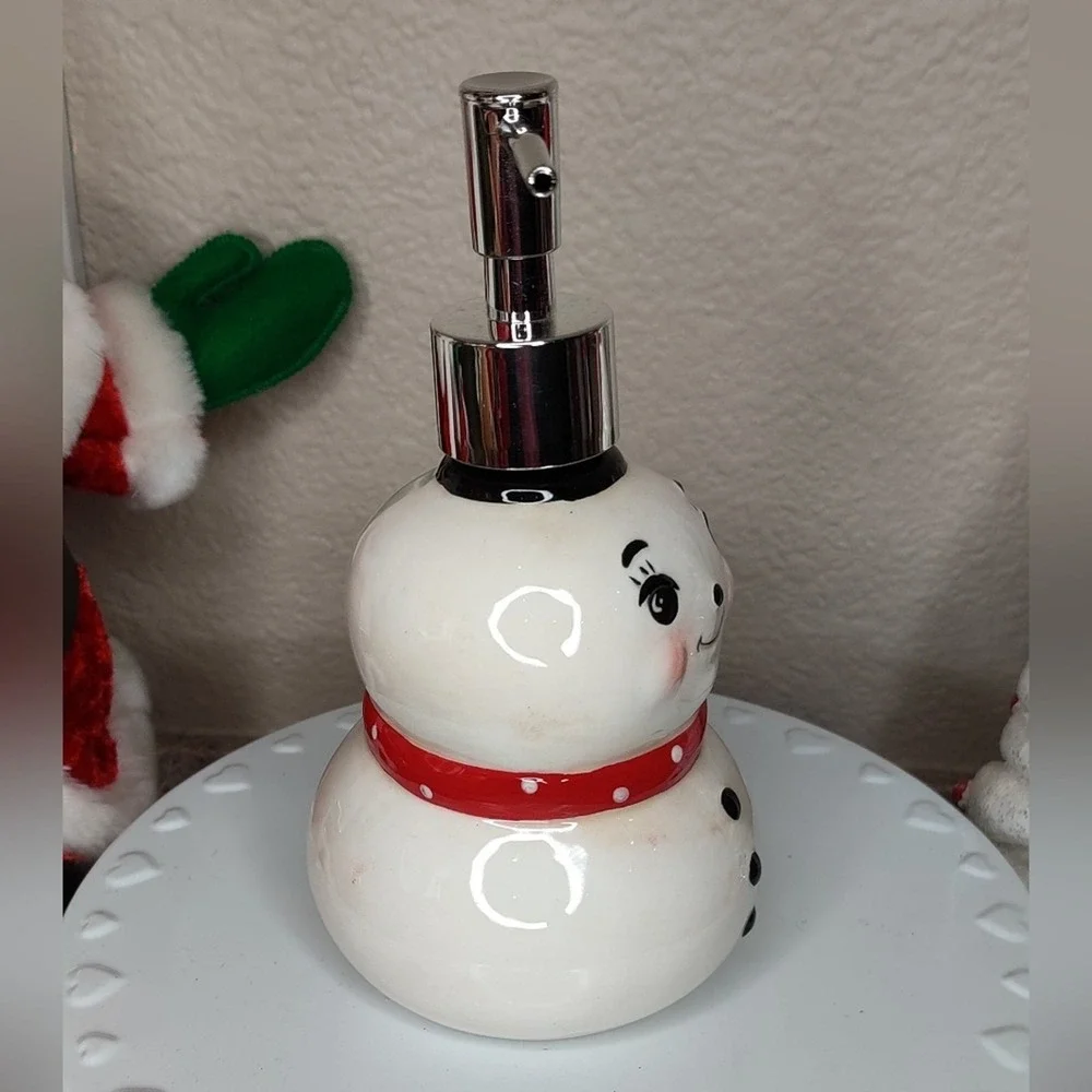 Johanna Parker Retro Conrad Snowman Christmas‎ Soap Pump Dispenser DISCONTINUED